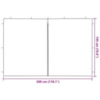 Partytent Zijwand 2 st 300 x 195 cm Rood PE en staal 6