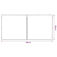 Partytent Zijwand 2 st 300 x 195 cm Lichtgrijs PE en staal 6