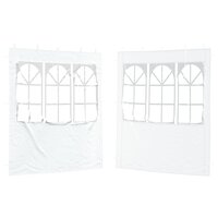 Partytent Zijwand 2 st 200 x 195 cm Wit PE en staal 2