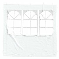 Partytent Zijwand 2 st 200 x 195 cm Wit PE en staal 3