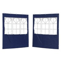 Partytent Zijwand 2 st 200 x 195 cm Blauw PE en staal 2