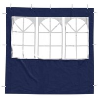 Partytent Zijwand 2 st 200 x 195 cm Blauw PE en staal 3