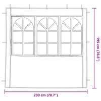 Partytent Zijwand 2 st 200 x 195 cm Blauw PE en staal 6