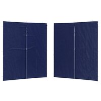 Partytent Zijwand 2 st 200 x 195 cm Blauw PE en staal 2