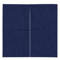 Partytent Zijwand 2 st 200 x 195 cm Blauw PE en staal 3