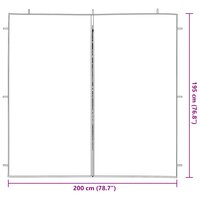 Partytent Zijwand 2 st 200 x 195 cm Blauw PE en staal 6