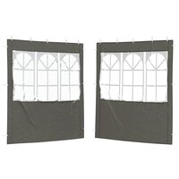 Partytent Zijwand 2 st 200 x 195 cm Antraciet PE en staal 2