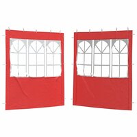 Partytent Zijwand 2 st 200 x 195 cm Rood PE en staal 2
