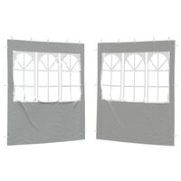 Partytent Zijwand 2 st 200 x 195 cm Lichtgrijs PE en staal 2