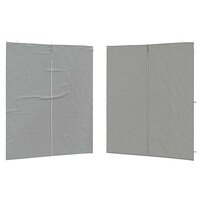 Partytent Zijwand 2 st 200 x 195 cm Lichtgrijs PE en staal 2