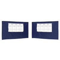 Partytent Zijwand 2 st 400 x 195 cm Blauw PE en staal 2