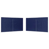 Partytent Zijwand 2 st 400 x 195 cm Blauw PE en staal 2