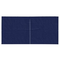 Partytent Zijwand 2 st 400 x 195 cm Blauw PE en staal 3