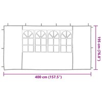 Partytent Zijwand 2 st 400 x 195 cm Groen PE en staal 6