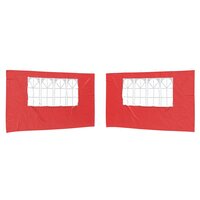 Partytent Zijwand 2 st 400 x 195 cm Rood PE en staal 2