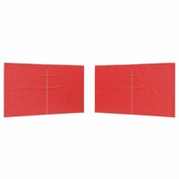 Partytent Zijwand 2 st 400 x 195 cm Rood PE en staal 2