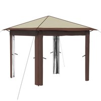 Gazebo zonder Zijwand 2,6 x 2,6 m Cr&egrave;me en bruin 2