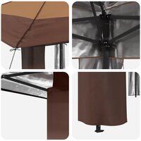 Gazebo zonder Zijwand 2,6 x 2,6 m Beige en Bruin 6