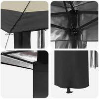 Gazebo zonder Zijwand 2,6 x 2,6 m Cr&egrave;me en Antraciet 6