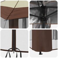 Gazebo met 4 Zijwanden 2,6 x 2,6 m Cr&egrave;me en bruin 7