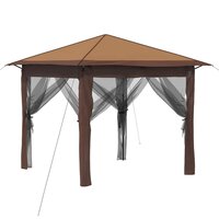 Gazebo met 4 Zijwanden 2,6 x 2,6 m Beige en Bruin 2