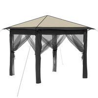Gazebo met 4 Zijwanden 2,6 x 2,6 m Cr&egrave;me en Antraciet 2