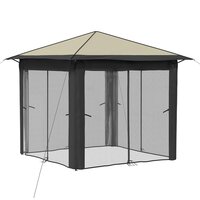 Gazebo met 4 Zijwanden 2,6 x 2,6 m Cr&egrave;me en Antraciet 3