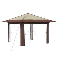 Gazebo zonder Zijwand Cr&egrave;me en bruin 2