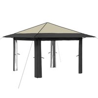 Gazebo zonder Zijwand Cr&egrave;me en Antraciet 2