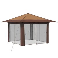 Gazebo met 4 Zijwanden 3,3 x 3,3 m Beige en Bruin 3
