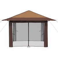 Gazebo met 4 Zijwanden 3,3 x 3,3 m Beige en Bruin 5