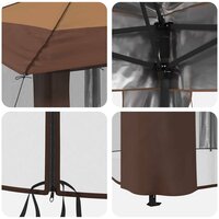 Gazebo met 4 Zijwanden 3,3 x 3,3 m Beige en Bruin 8