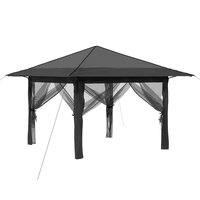 Gazebo met 4 Zijwanden Lichtgrijs en antracietkleurig 2
