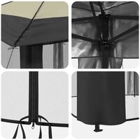 Gazebo met 4 Zijwanden Cr&egrave;me en Antraciet 7