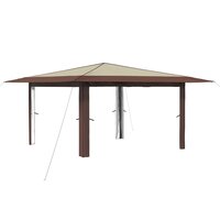 Paviljoen zonder Zijwand 4 x 4 m Cr&egrave;me en bruin 2