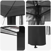 Paviljoen zonder Zijwand 4 x 4 m Lichtgrijs en antracietkleurig 6