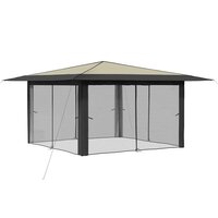 Paviljoen met 4 Zijwanden 4 x 4 m Cr&egrave;me en Antraciet 3
