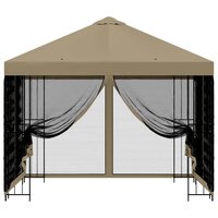 Tuin Gazebo met Zijwanden 3 x 3 m Beige Polyester en staal 5