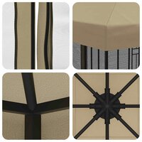 Tuin Gazebo met Zijwanden 3 x 3 m Beige Polyester en staal 7