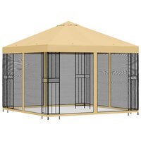 Tuin Gazebo met Zijwanden 3 x 3 m Cr&egrave;mekleurig 3