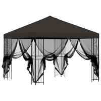 Tuin Gazebo met Zijwanden 3 x 3 m Antracietkleurig 4