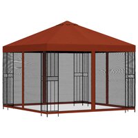 Tuin Gazebo met Zijwanden 3 x 3 m Terracotta Polyester en staal 3