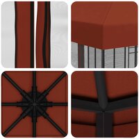 Tuin Gazebo met Zijwanden 3 x 3 m Terracotta Polyester en staal 7