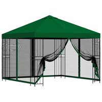 Tuin Gazebo met Zijwanden 3 x 3 m Groen Polyester en staal 2