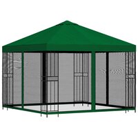 Tuin Gazebo met Zijwanden 3 x 3 m Groen Polyester en staal 3