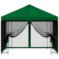 Tuin Gazebo met Zijwanden 3 x 3 m Groen Polyester en staal 5