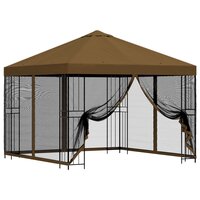 Tuin Gazebo met Zijwanden 3 x 3 m Taupe Polyester en staal 2