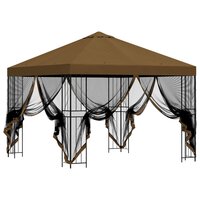 Tuin Gazebo met Zijwanden 3 x 3 m Taupe Polyester en staal 4