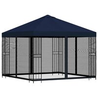 Tuin Gazebo met Zijwanden 3 x 3 m Blauw Polyester en staal 3
