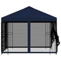Tuin Gazebo met Zijwanden 3 x 3 m Blauw Polyester en staal 6